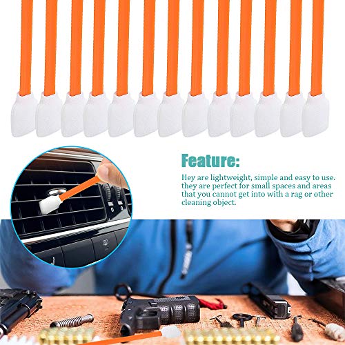  Wellgler's 5.11" Foam Cleaning swabs,lint Free Foam Swab,for Electronics, Cameras, Optical Lenses or Inkjet Printers,DTF Printhead Cleaning(50pcs) - color: orange 50