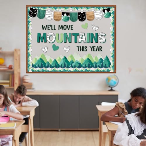 Funrous We'll Move Mountains this Year Bulletin Board Set - style: Mountains