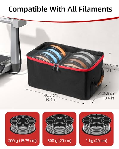 3D Printer Filament Storage Box, Filament Storage Bag with Desiccants, Oxford Fabric Filament Spool Organizer for Office Workshop, Home, Studio