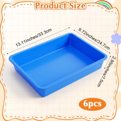 Sibba 6 Pack Multicolor Plastic Art Trays Colorful Activity Crafts Trays