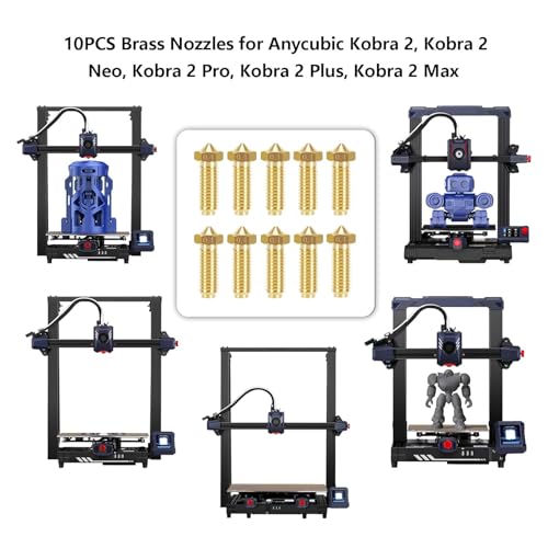 10PCS Brass Nozzles for Anycubic Kobra 2, 3D Printer Parts 10PCS 0.4mm Nozzles Kit for Kobra 2, Kobra 2 Neo, Kobra 2 Pro, Kobra 2 Plus, Kobra 2 Max - style: Kobra 2 Brass 0.4mm
