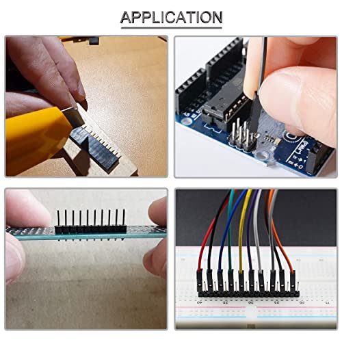 120 pcs 3 x 30CM Jumper Wire Cable Set 40pin Dupont Cable Male to Female, Male to Male, Female to Female Breadboard Dupont Line + 20 pcs pin Header Single Row 40pin 2.54mm PCB Header