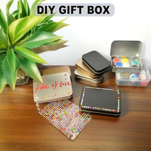 12-Pack White Hinged Tin Boxes for Hardware - color: White, size: 12 Pcs 4.5" x 3.5" x 0.9"