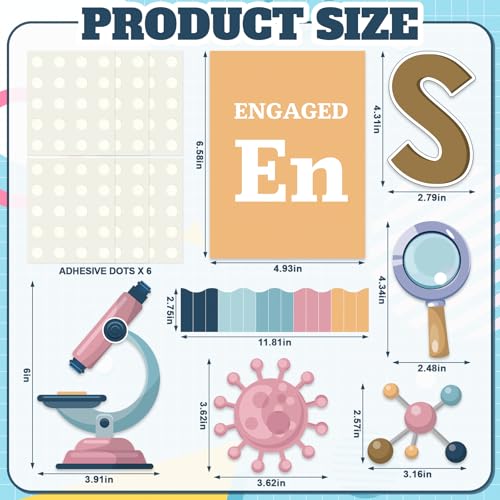 Funrous Periodic Table of Elements Bulletin Board Decorations Set Science Elements Classroom Decor Chemistry Laboratory Paper Cutouts for High School Bedroom Science Teacher Wall Party Supplies - style: Periodic Table