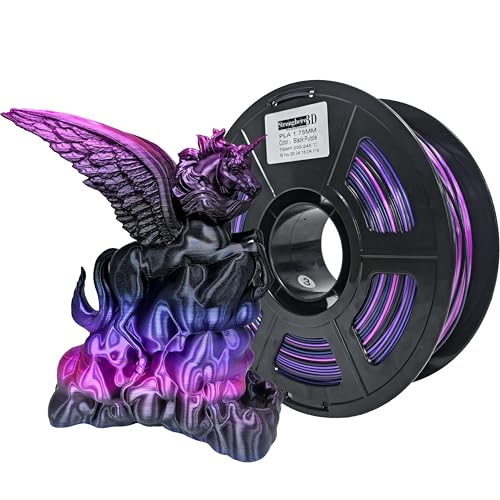 PLA 3D Printer Filament 1.75mm,Black Blue Purple Pink,1kg Spool - color: Pla_n3_black-blue-purple