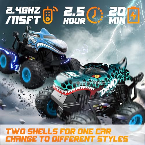 BEZGAR Monster Truck Toys, 1:20 Remote Control Car with Two Shell - color: Two Shells