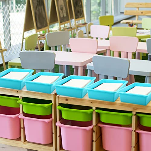 Kigley 16 Pcs Flat Storage Tray Organizer Bin Letter Size Paper Trays for Classroom Art Activity Plastic Stackable File Paper Organizer for Teacher Students School Office Book Organization