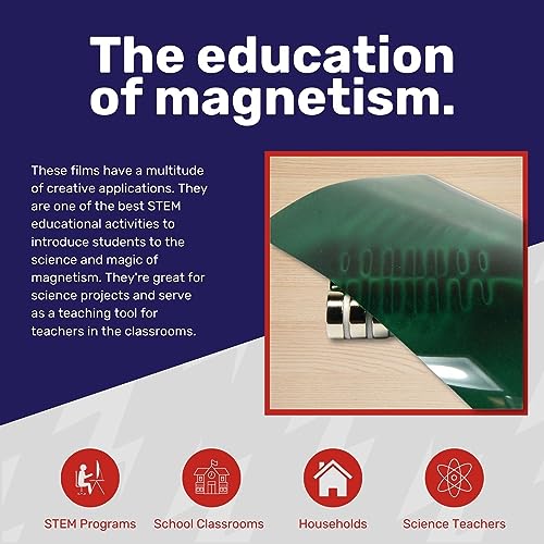 CMS MAGNETICS - 6x6 Green Magnetic Flux Viewing Film for Revealing Hidden Magnetic Field Patterns in Permanent Magnets for Science Projects, Research and STEM Education in Magnetism - size: 6 x 6", style: Green Film