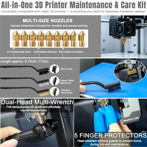 96PCS 3D Printer Tool Kit,3D Printer Accessories&Bag for Cleaning & Removal - size: 3D Printer Tool Kit (96-Piece)