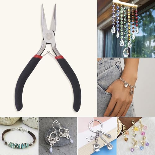 1Pcs 45# Needle Nose Pliers 120mm Polishing Carbon Steel Jewelry Craft Pliers for DIY Jewellry Making Supplies - color: Needle Nose Pliers#2