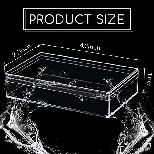 Blulu 8 Pcs Clear Acrylic Box with Lid, 4.3 x 2.7 x 1 Inch, Classic Style - size: 4.3 x 2.7 x 1 Inch, style: Classic style