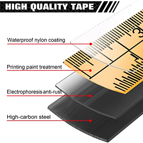 WISEUP Industrial Magnetic Tape Measure with Fractions 1/8 and Metric - color: 25 FT*2