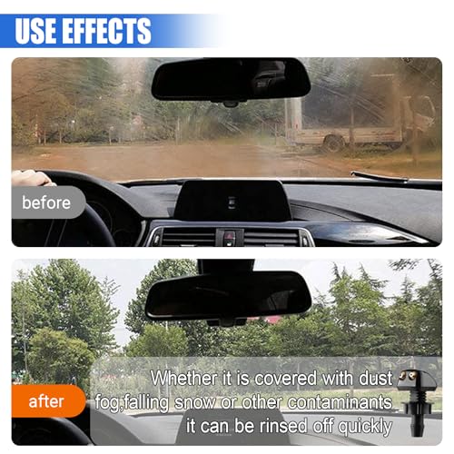 ZIMISI Car Front Windshield Washer Nozzles, Double-Hole Auto Wiper Water Sprayers, Adjustable Nozzle Washer Kit for Most Vehicles (2PCS) - size: 2PCS