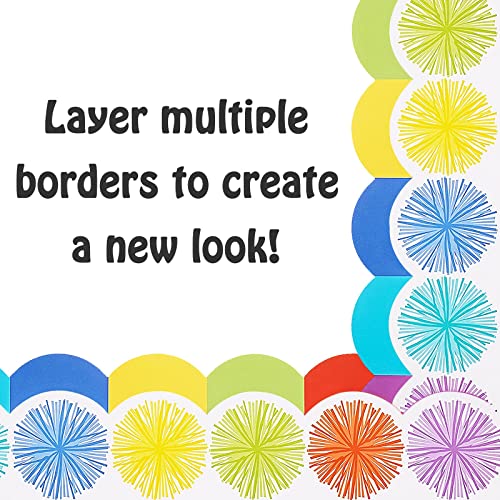 99Ft Bulletin Board Borders Colorful Scalloped Border Trim Roll - size: 2 Rolls Rainbow