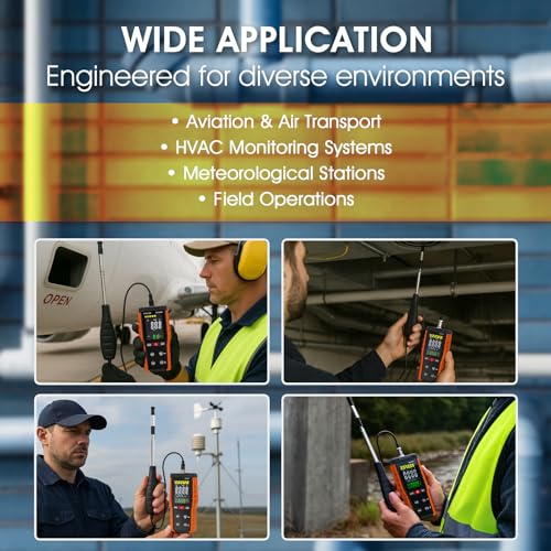 BTMETER BT-9000F Hot Wire Anemometer CFM Handheld Wind Speed Meter Gauges - color: Orange