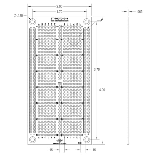 Double Sided ENIG Protoboard, Solderable Breadboard, Electronic Circuit Board for DIY Prototype Circuit, FR4, Plated Through Hole Solder Prototype Board, ST-PROTO-2-4 (2" x 4") - style: 2" x 4"