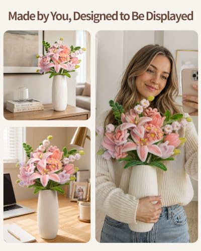 Vuzica 741Pcs Pipe Cleaner Flower Kit, 8mm Pink Pipe Cleaners Bulk - color: Lily Blush - Classic