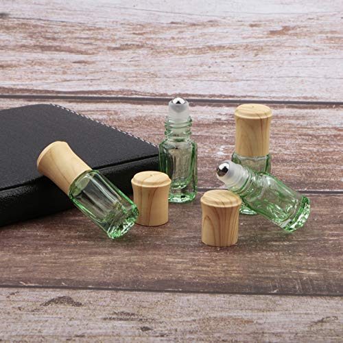 3mL Glass Roller Bottles for Essential Oils, Roller Ball Applicator - color: Green