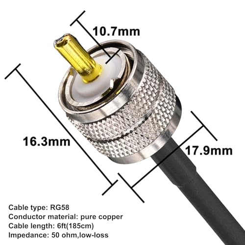 Ham Radio Coax Jumper 6FT RG58 Coaxial Cable 50 Ohm+ Adapter 4-Pack - color: Ham Radio Go-Kit, size: 6ft
