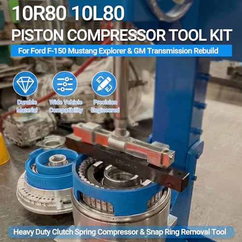 10R80 10L80 Piston Compressor Tool Kit for Ford F-150 Mustang Explorer & GM Transmission Rebuild - Heavy Duty Clutch Spring Compressor & Snap Ring Removal Tool
