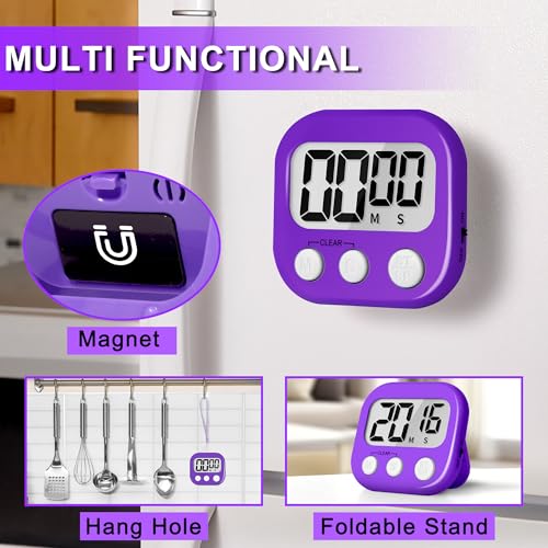 ZILLEEN Classroom Timer for Kids Teachers 2 Pack Digital Timers Pur Pk - color: Purple & Pink