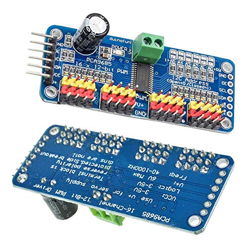 1pc PCA9685 16 CH 12Bit PWM Servo Motor Driver Board Controller IIC Interface for Arduino Raspberry Pi Zero/Zero W/Zero WH/2B/3B/3B+ and Robot (1pc) (Pack of 2) - size: 1PCS (Pack of 2)