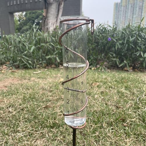 7" Capacity Rain Gauge Stainless Steel Fence Mounting Bracket with Rain Gauge Replacement Tube Glass for Outdoor Garden Yard Home, Lip Design, Best Rated, Easy to Read - size: 1Pcs Replacement Tubes + Mounting Bracket
