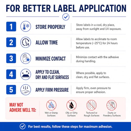 Blank Waterproof Bottle Labels 2.76 x 1.6 Inch, 500 White Write-On Stickers - size: Medium