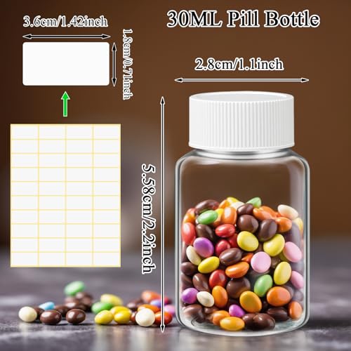 Lamoutor 30Pcs Clear Pill Bottle Plastic Medicine Bottle Empty Reagent Chemical Containers with Caps for Liquid Solid Powder Medicine 30ML - size: 30ML