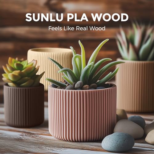 SUNLU Real Wood Fiber PLA Filament 1.75mm, 250g Spool, 4 Rolls Bundle - color: C-woodpla-4x250g-walnut+logs+cherry+maple