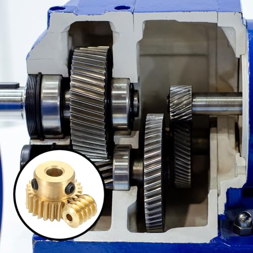 uxcell Worm Gear Set Right Rotation 25T 0.5 Module 1:25 Reduction Rate - size: Gear-4mm, Rod-1.98mm Bore, style: 0.5M-25T