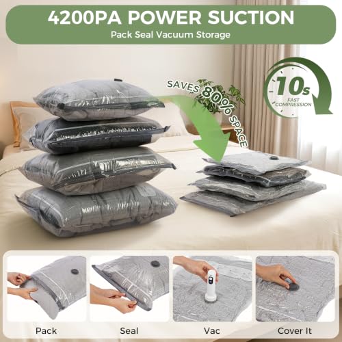 20 Pack Vacuum Storage Bags with Rechargeable Electric Air Pump - size: 20 Combo