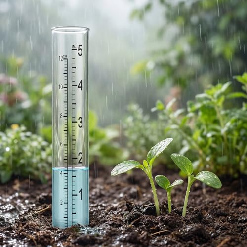 2PCS 5in Rain Gauge Replacement Tube, Dual-Scale Rain Gauge Tubes