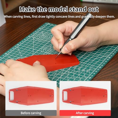 Model Scriber, Line Scriber with Tungsten Steel Blades, Model Scribing Tool for Modeling Hobby, RG Scale Model, Gundam Model Kit, Plastic Models, Resin GK Carved Engraved Lines (0.3MM) - size: 0.3MM