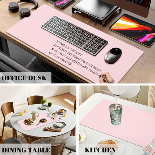 Dry Erase Desk Mat, Erasable Writing White Board for Making Plans - color: Pink