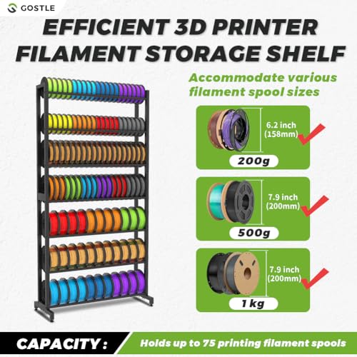 3D Printer Filament Storage Rack, Heavy-Duty 7-Tier Organizer for 3D Printing Spools, Large Capacity Holder for 3D Printing Rolls - style: 7-Tier