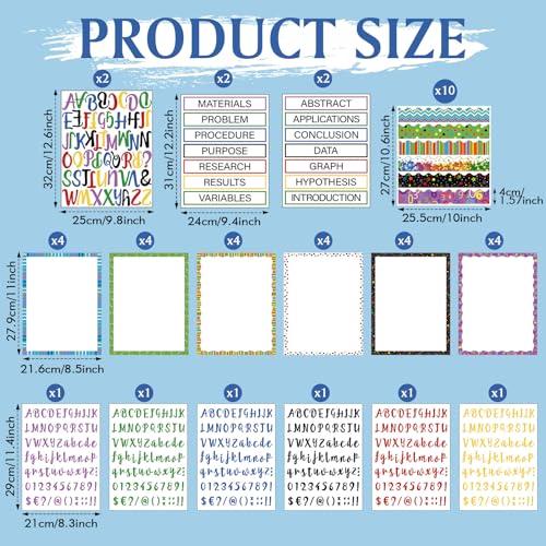 Dispowreath 96 Pcs Science Fair Board Supplies,Geometric Style - style: Geometric Style