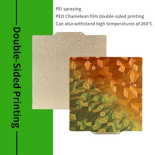BORDSTRACT Double-Sided Build Plate, PEI Spray + PEO Chameleon Spring Steel Flexible Plate 235x235mm Without Soft Magnetic Base for Most Models of 3D Printer Platforms - style: PEI spray + PEO chameleon 235*235mm