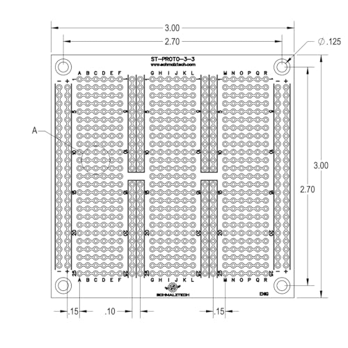 Double Sided ENIG Protoboard, Solderable Breadboard, Electronic Circuit Board for DIY Prototype Circuit, FR4, Plated Through Hole Solder Prototype Board, ST-PROTO-3-3 (3" x 3") - style: 3" x 3"