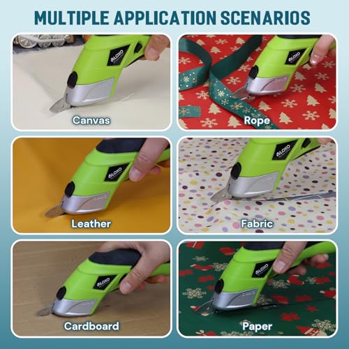 VLOXO Cordless Electric Scissors Electric Box Cutter for Cardboard - color: Green