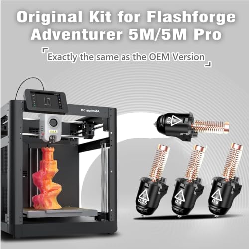 4 Pack 0.25mm/0.4mm/0.6mm/0.8mm AD5M Hotend for FLASHFORGE Adventurer 5M,3S Quick Detachable Nozzle,Up to 280℃ High Temperature High Flow 32mm³/s for Stable High-Speed Printing - style: 0.25mm+0.4mm+0.6mm+0.8mm