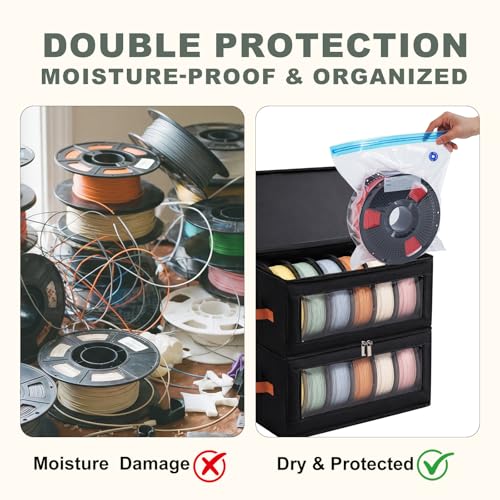 Filament Storage Box for 12 Spools with Vacuum Bags, Dry Storage Organizer