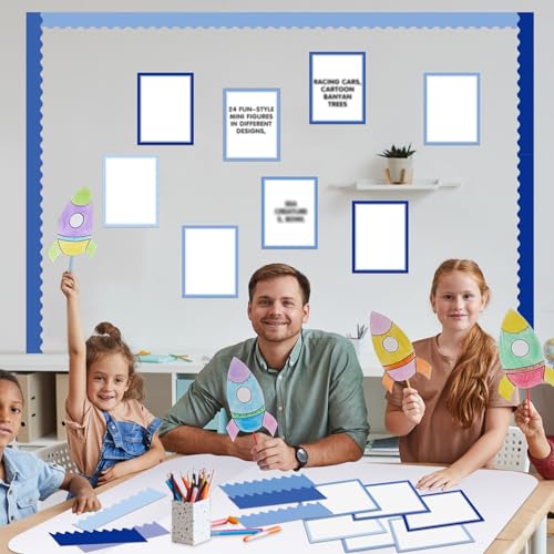 90 Pcs Science Fair Board Supplies Trifold Poster Boards, Blue - color: Blue