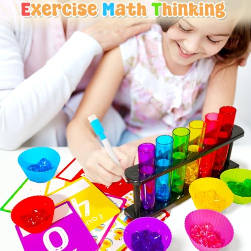 Rileryan 105 Pcs Test Tube Counting and Color Sorting Kit