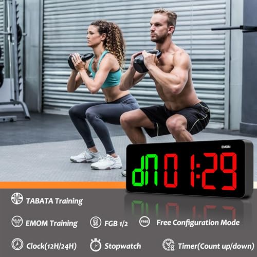 Gym Clock Timer for Tabata/FGB/EMOM Interval Workout - color: Green