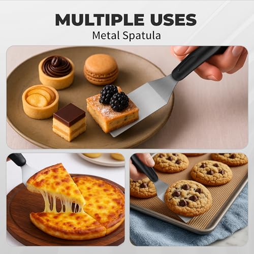 Stainless Steel Mini Spatula (4PC),Small Turners for Cake Brownies Pancakes - color: 4PCS