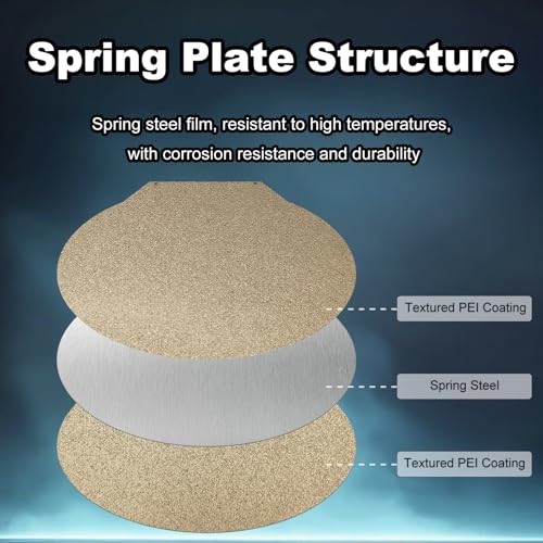 Round 270mm Gold PEI Build Plate for Flsun Sr Super Racer/QQ-S-PRO, Double Sided Textured PEI Flexible Spring Steel Platform Heated Printing Bed for Flsun Sr Super Racer/QQ-S-PRO 3D Printer - size: Round 270mm