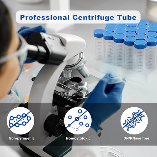 50ml Centrifuge Tubes, 16000 RCF, Flat Top Caps, Racked, 25 Pcs - size: 50ml-Flat Top Cap