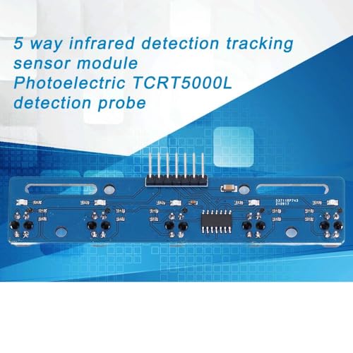 5 Way Tracking Sensor TCRT5000L - Infrared Reflection Module Photoelectric for Motion Detection, 3.3V-5V Digital Output with LED Indicator