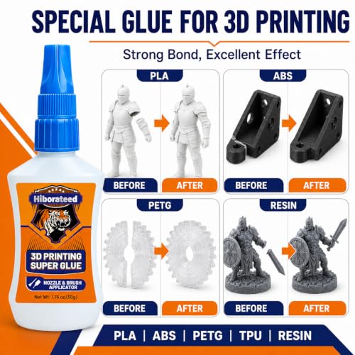 3D Printer Glue, 50g Super Glue 3D Printing Glue for PLA, ABS, PETG, TPU